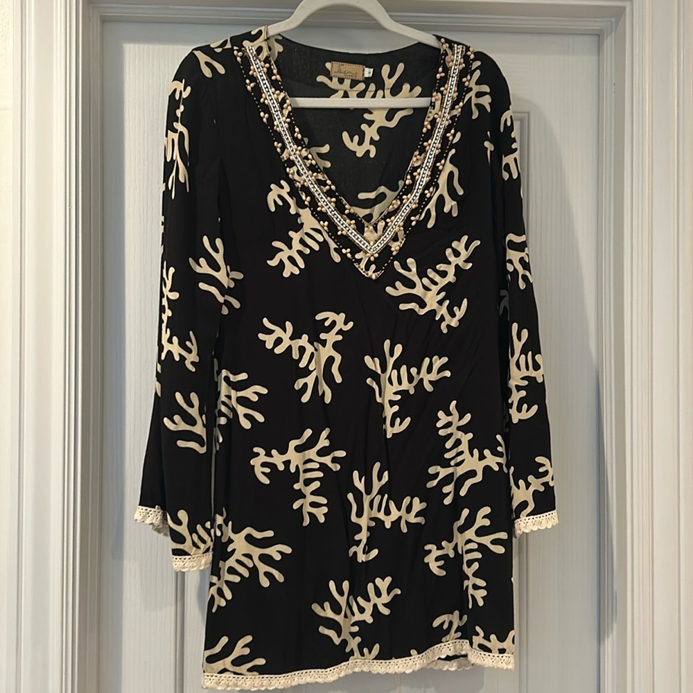 Skemo beaded coverup. 33 inch length.